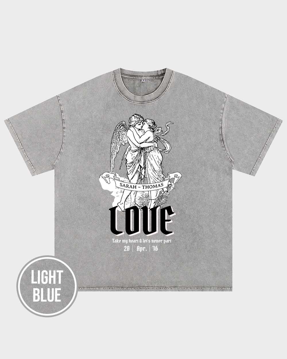 Cupid and Psyche The Lovers Wash Tshirt - Godlygrind