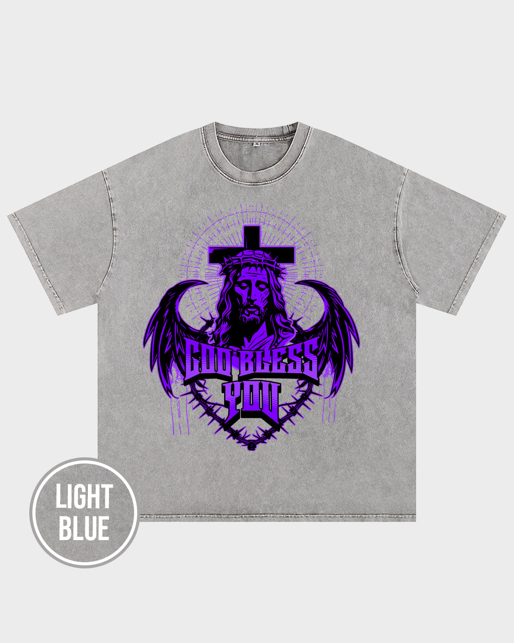 God Bless You Acid Wash Tshirt - Godlygrind