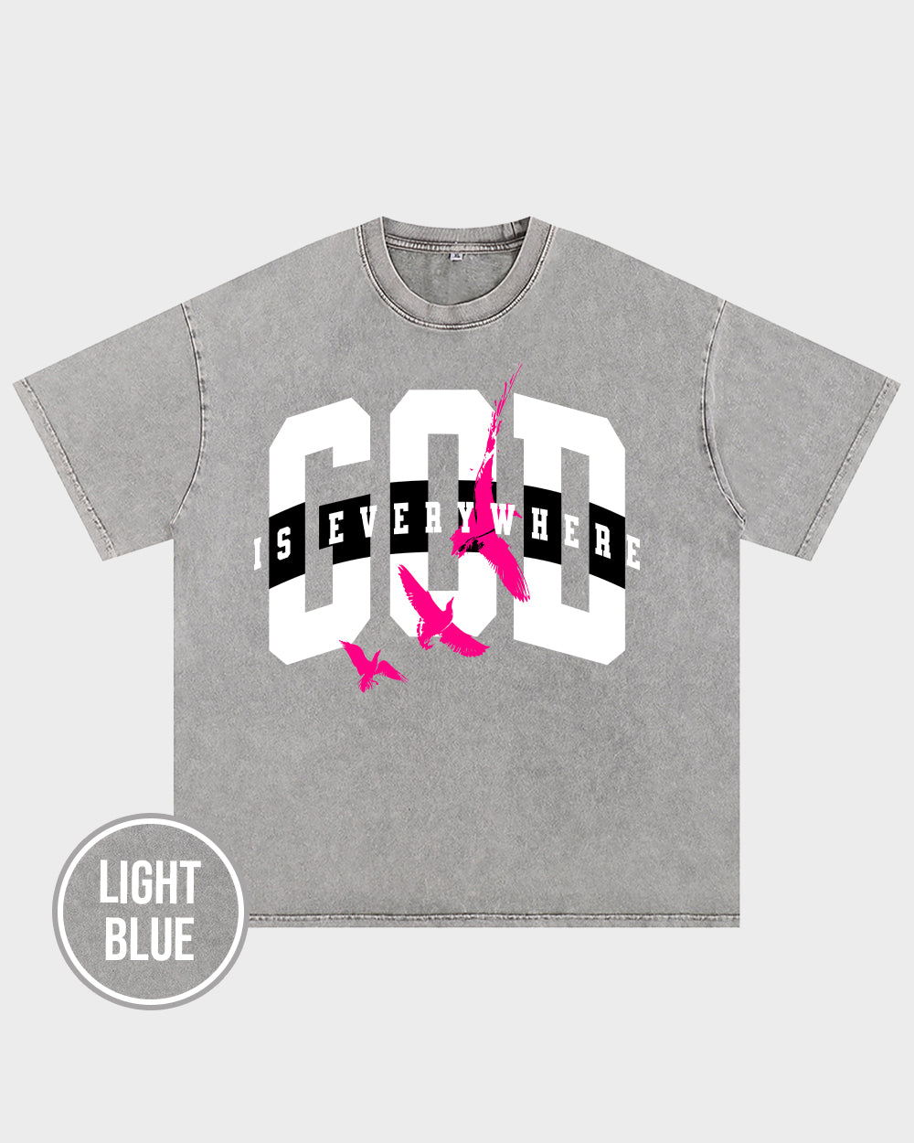 God Is Everywhere Acid Wash Tshirt - Godlygrind