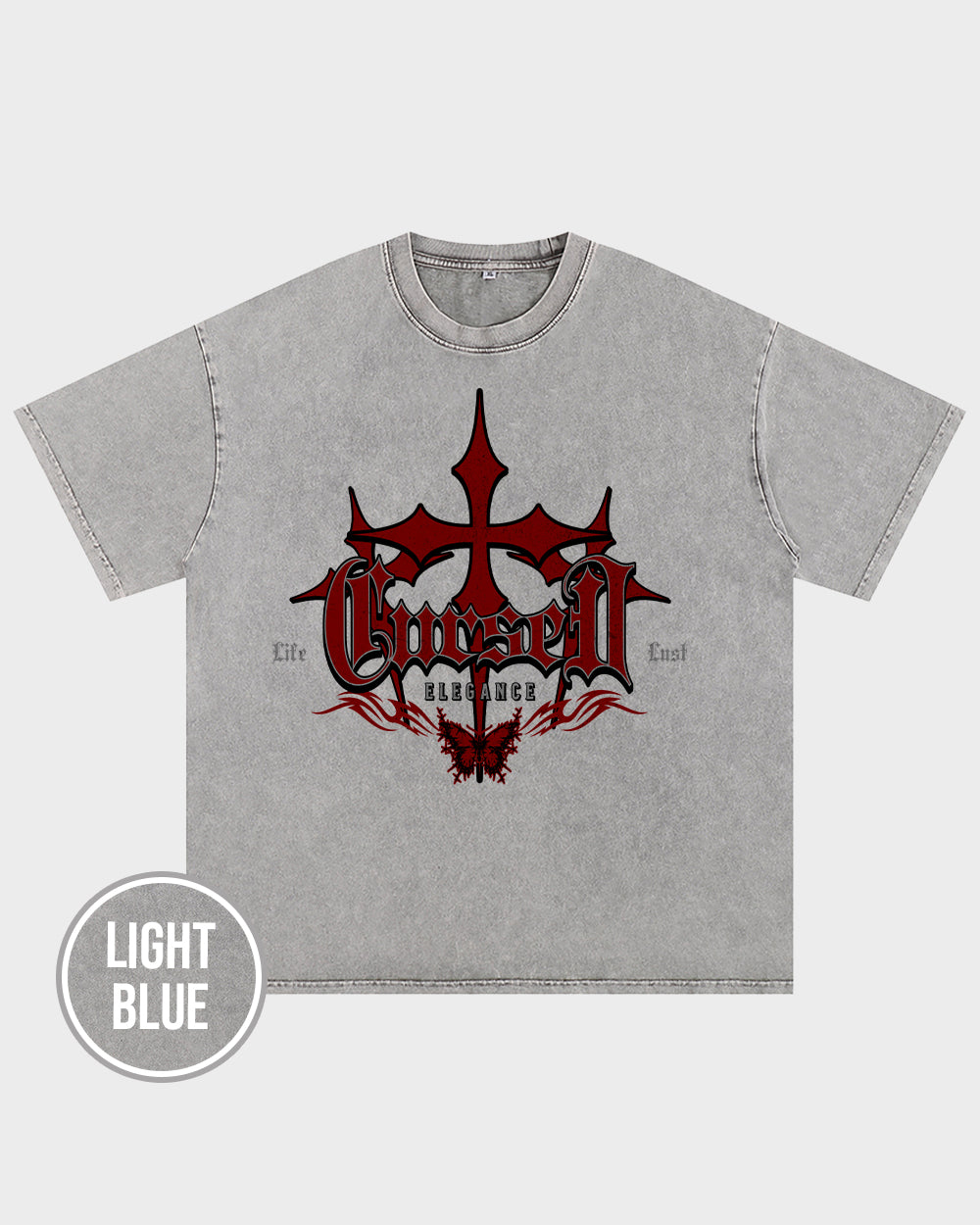 Cursed Elegance Acid Wash Tshirt - Godlygrind