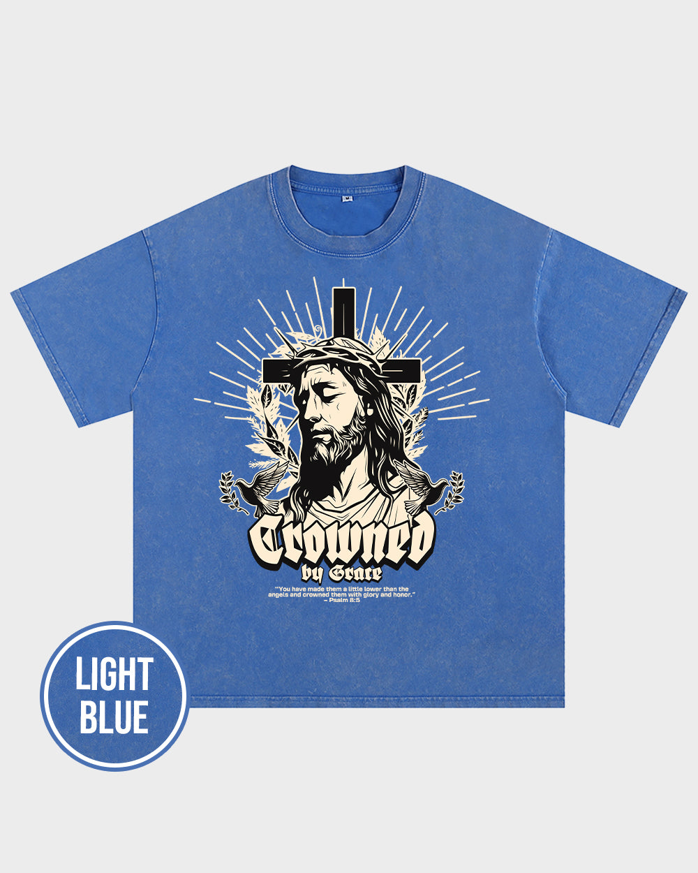 Crowned by Grace Acid Wash Tshirt - Godlygrind