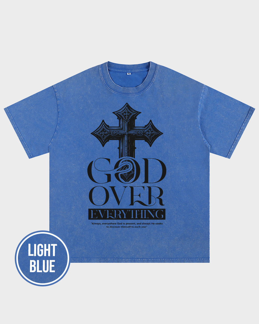 God Over Everything Acid Wash Tshirt - Godlygrind