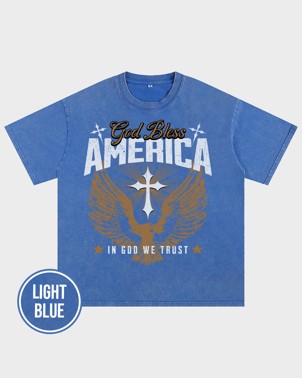 God Bless America Acid Wash Tshirt - Godlygrind