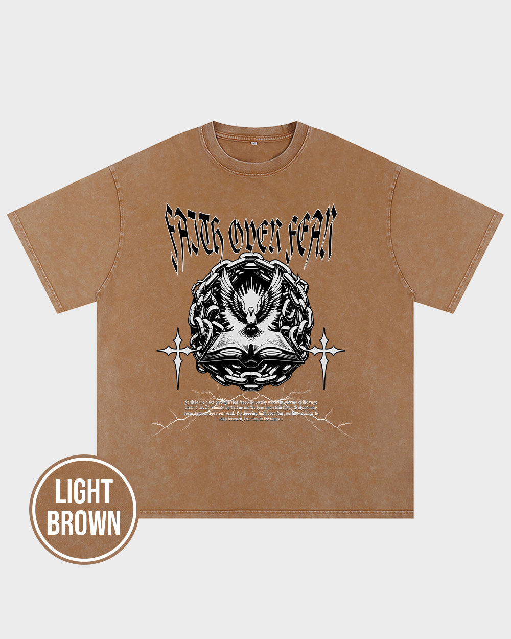 Faith Over Fear 4 Acid Wash Tshirt - Godlygrind