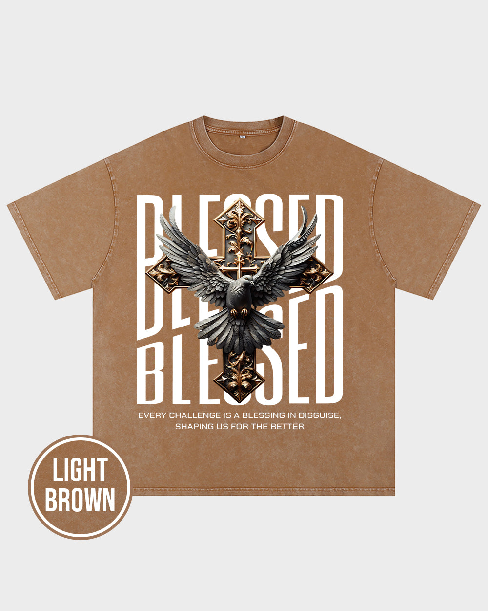 Every challenge is a blessing in disguise Acid Wash Tshirt - Godlygrind