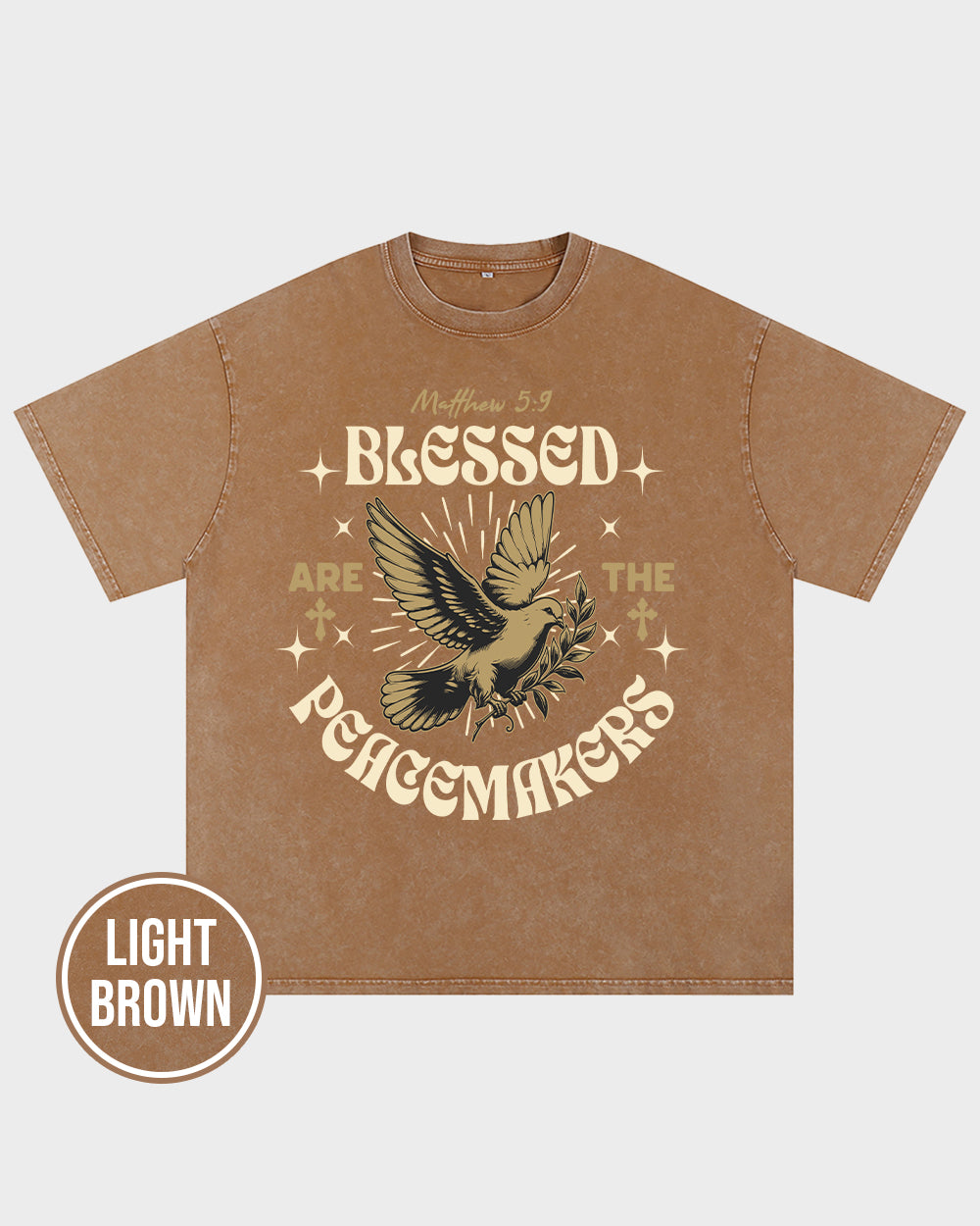 Blessed Are The Peacemakers Acid Wash Tshirt - Godlygrind