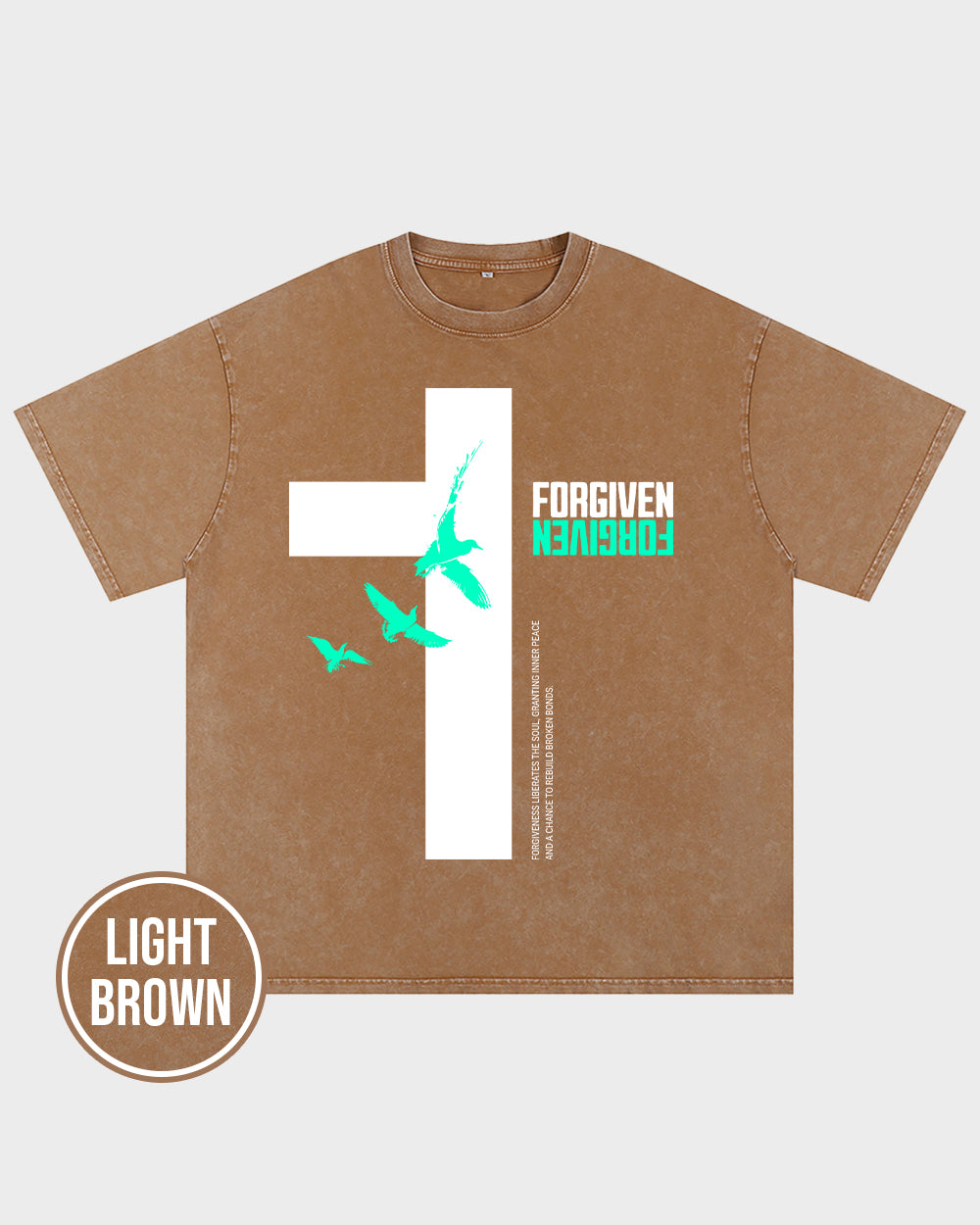 Forgiven Minimalist Acid Wash Tshirt - Godlygrind