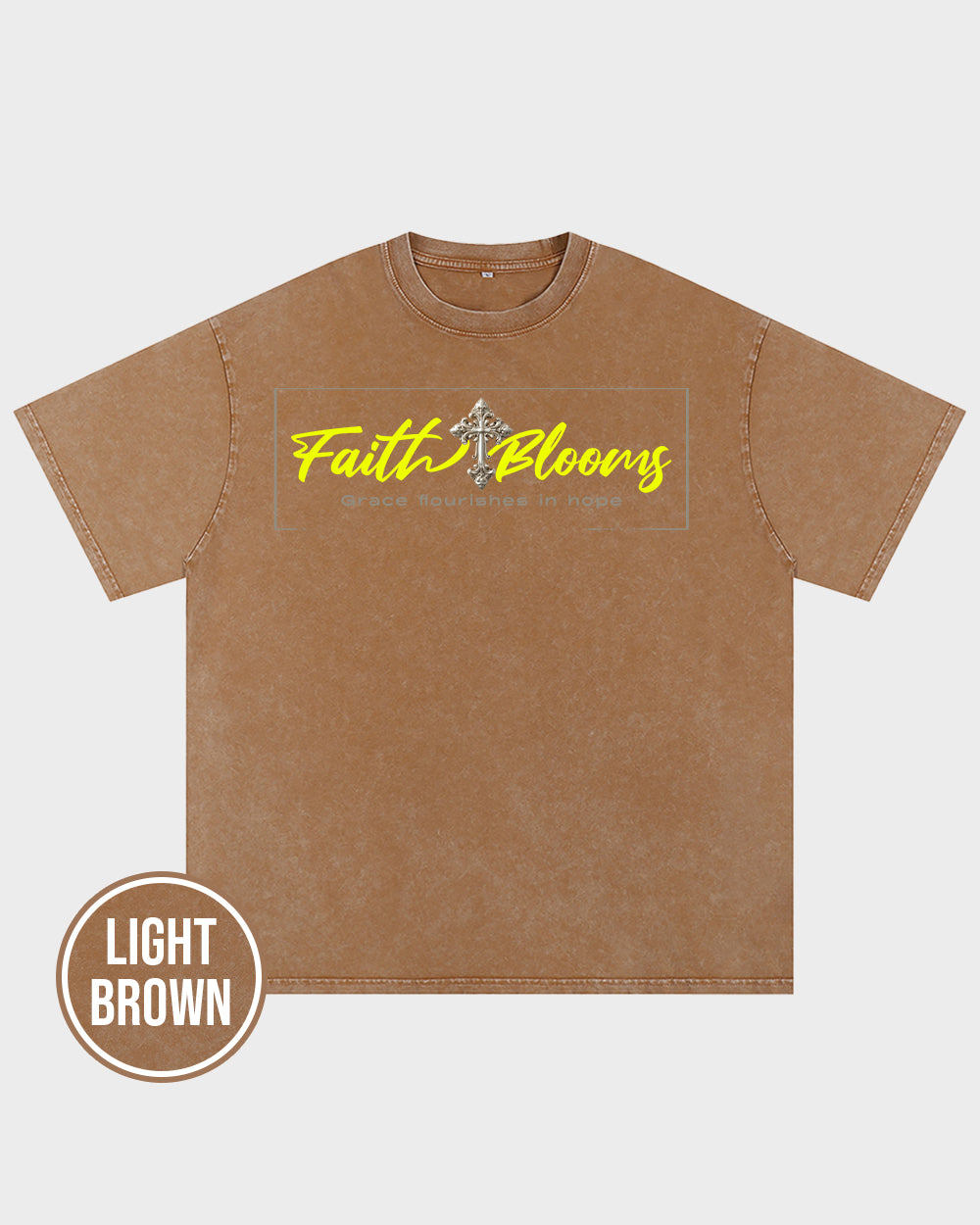 Faith Blooms Acid Wash Tshirt - Godlygrind