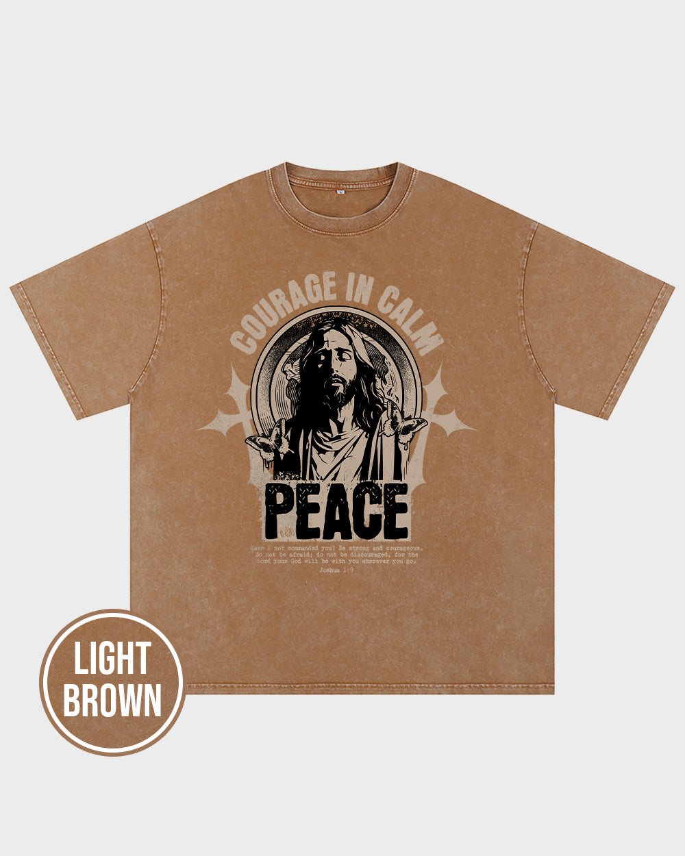 Courage In Calm Peace Acid Wash Tshirt - Godlygrind