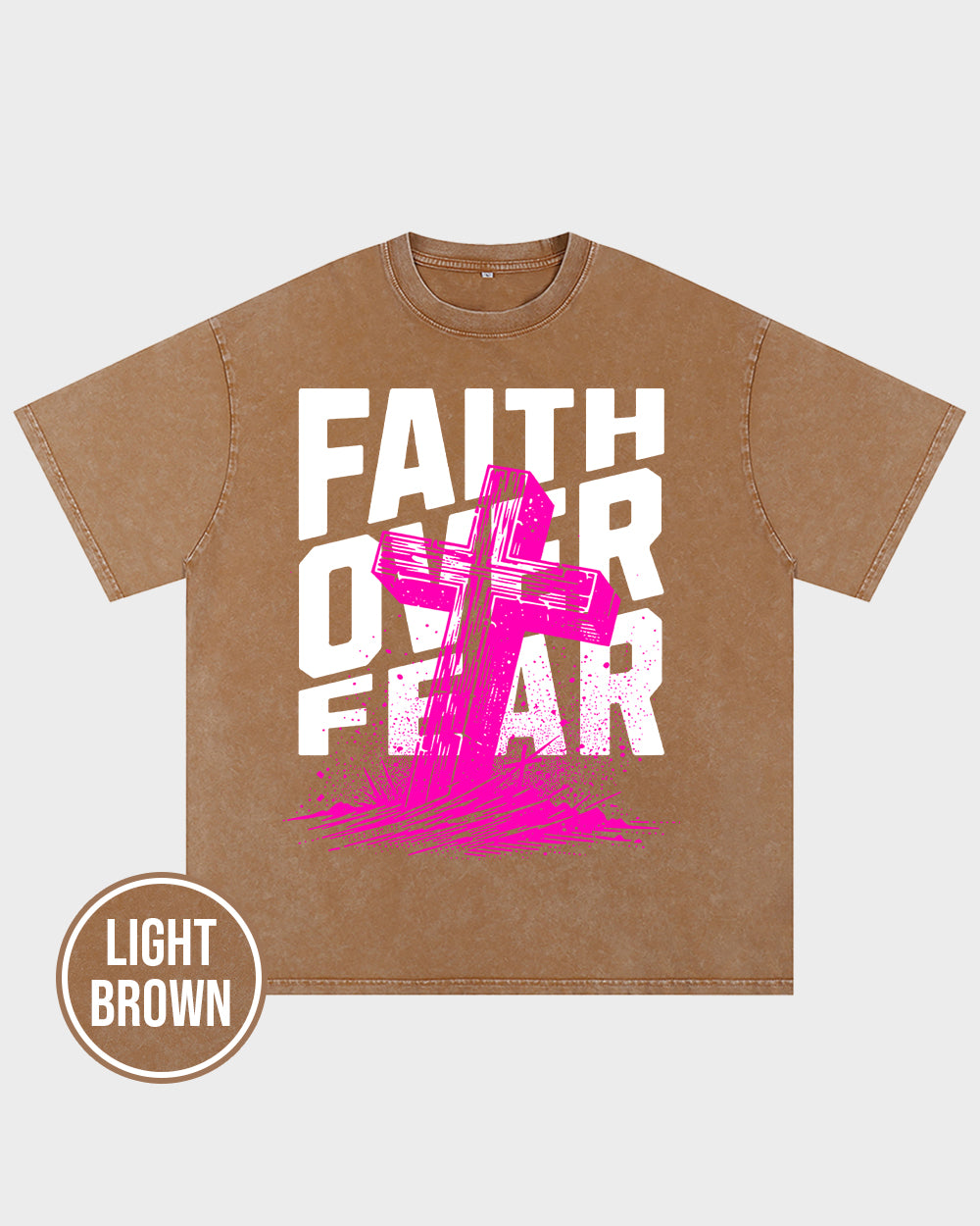 Faith Over Fear Acid Wash Tshirt - Godlygrind