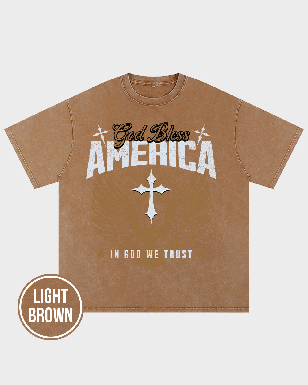 God Bless America Acid Wash Tshirt - Godlygrind