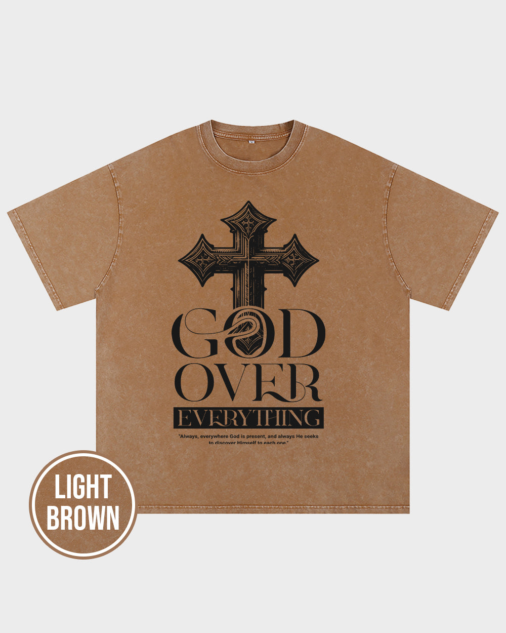 God Over Everything Acid Wash Tshirt - Godlygrind