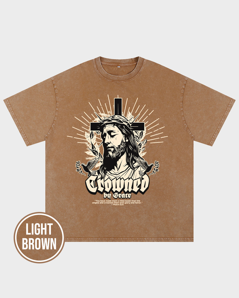 Crowned by Grace Acid Wash Tshirt - Godlygrind