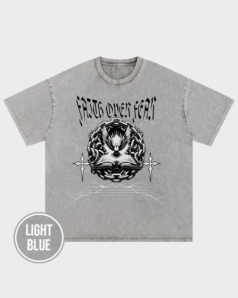 Faith Over Fear 4 Acid Wash Tshirt - Godlygrind