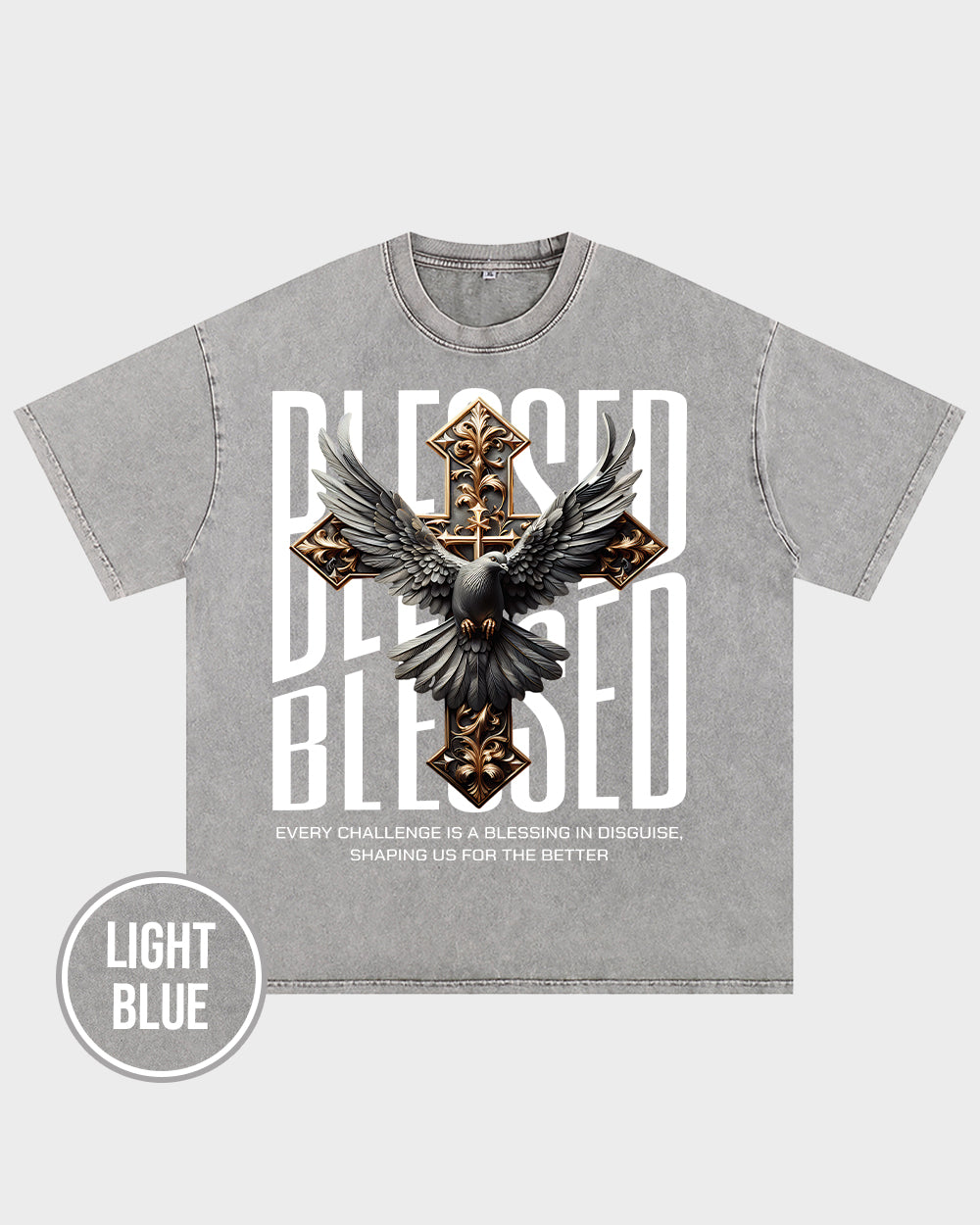 Every challenge is a blessing in disguise Acid Wash Tshirt - Godlygrind