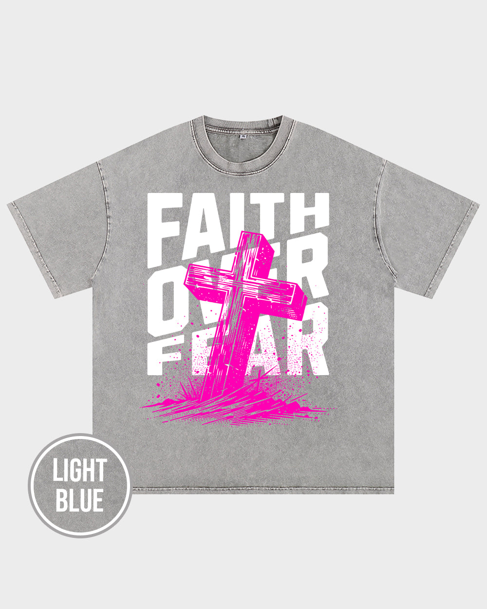 Faith Over Fear Acid Wash Tshirt - Godlygrind