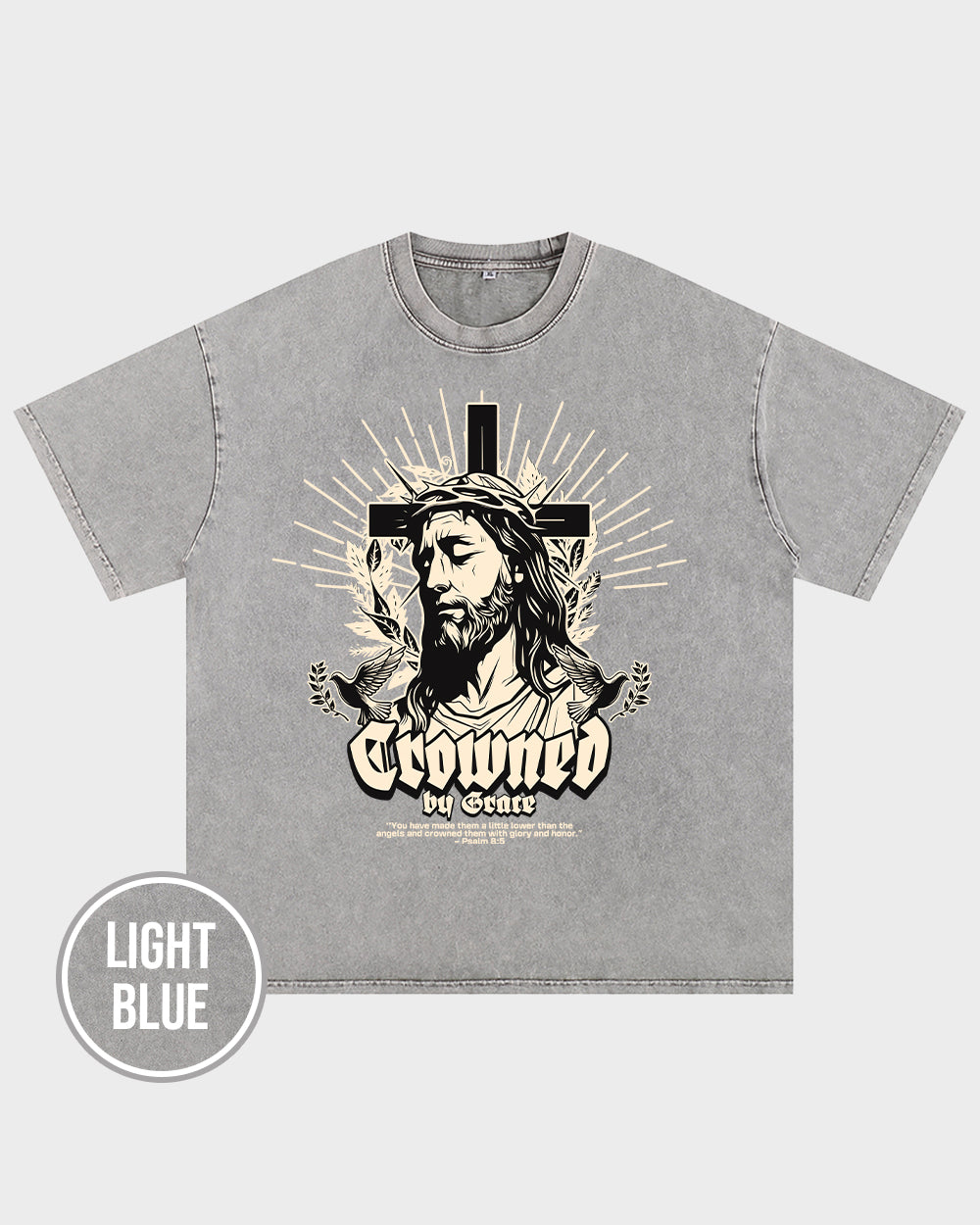 Crowned by Grace Acid Wash Tshirt - Godlygrind