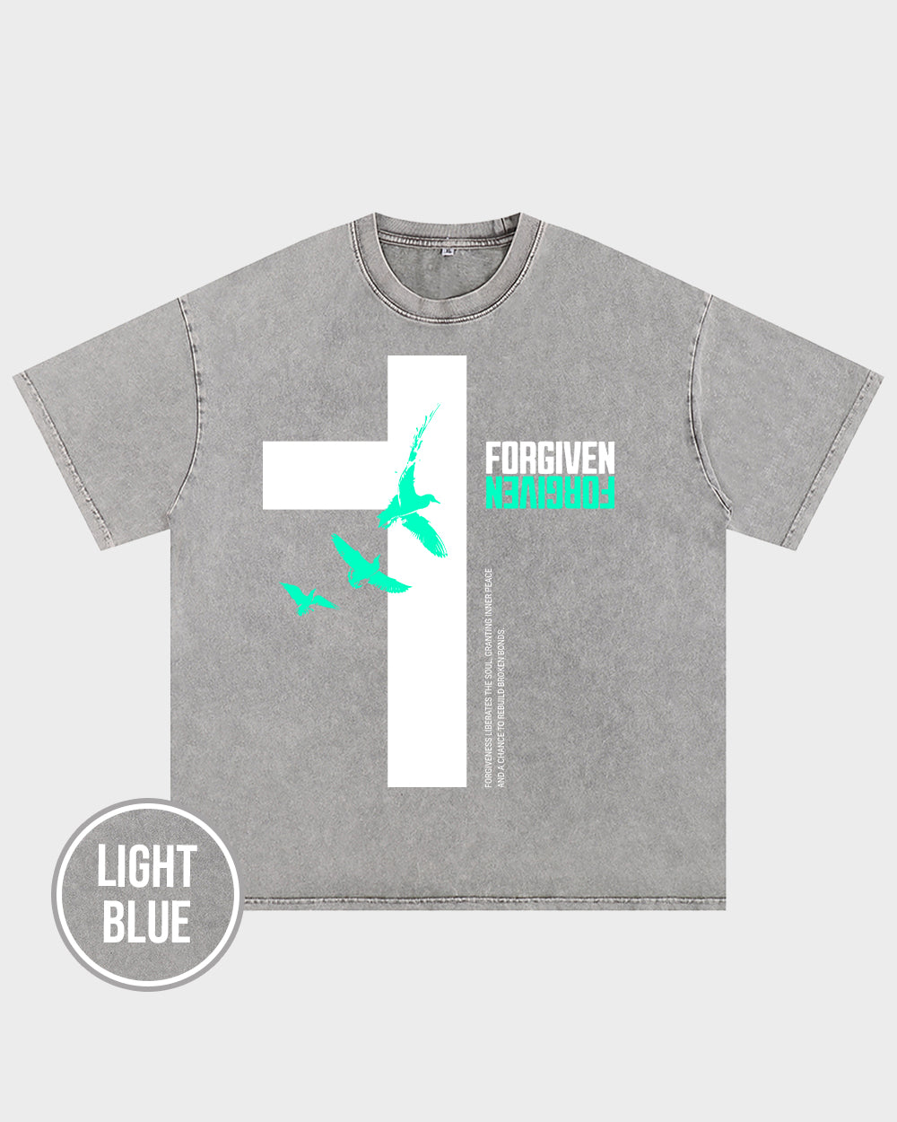 Forgiven Minimalist Acid Wash Tshirt - Godlygrind