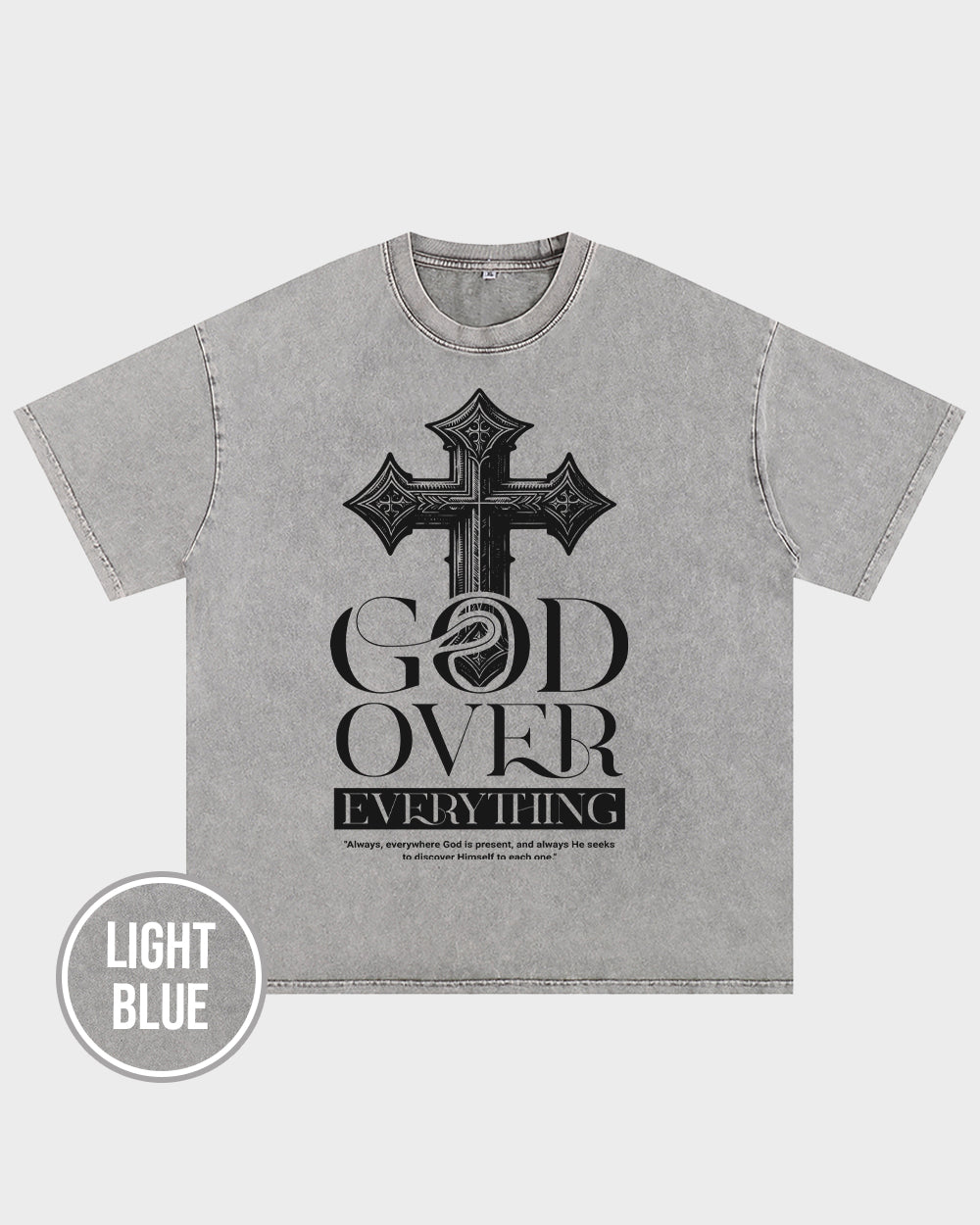 God Over Everything Acid Wash Tshirt - Godlygrind