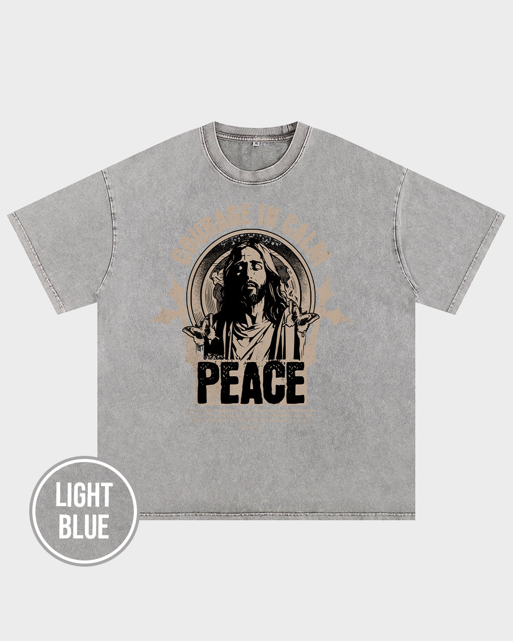 Courage In Calm Peace Acid Wash Tshirt - Godlygrind
