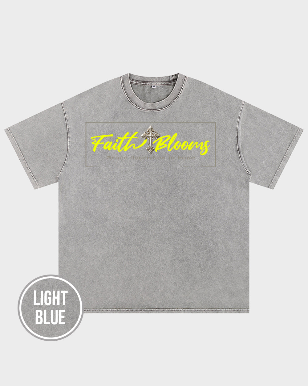 Faith Blooms Acid Wash Tshirt - Godlygrind