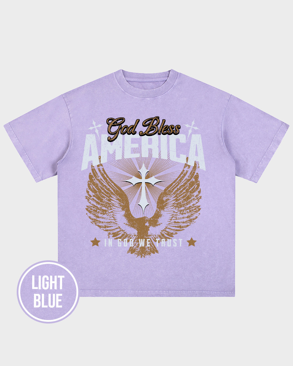 God Bless America Acid Wash Tshirt - Godlygrind