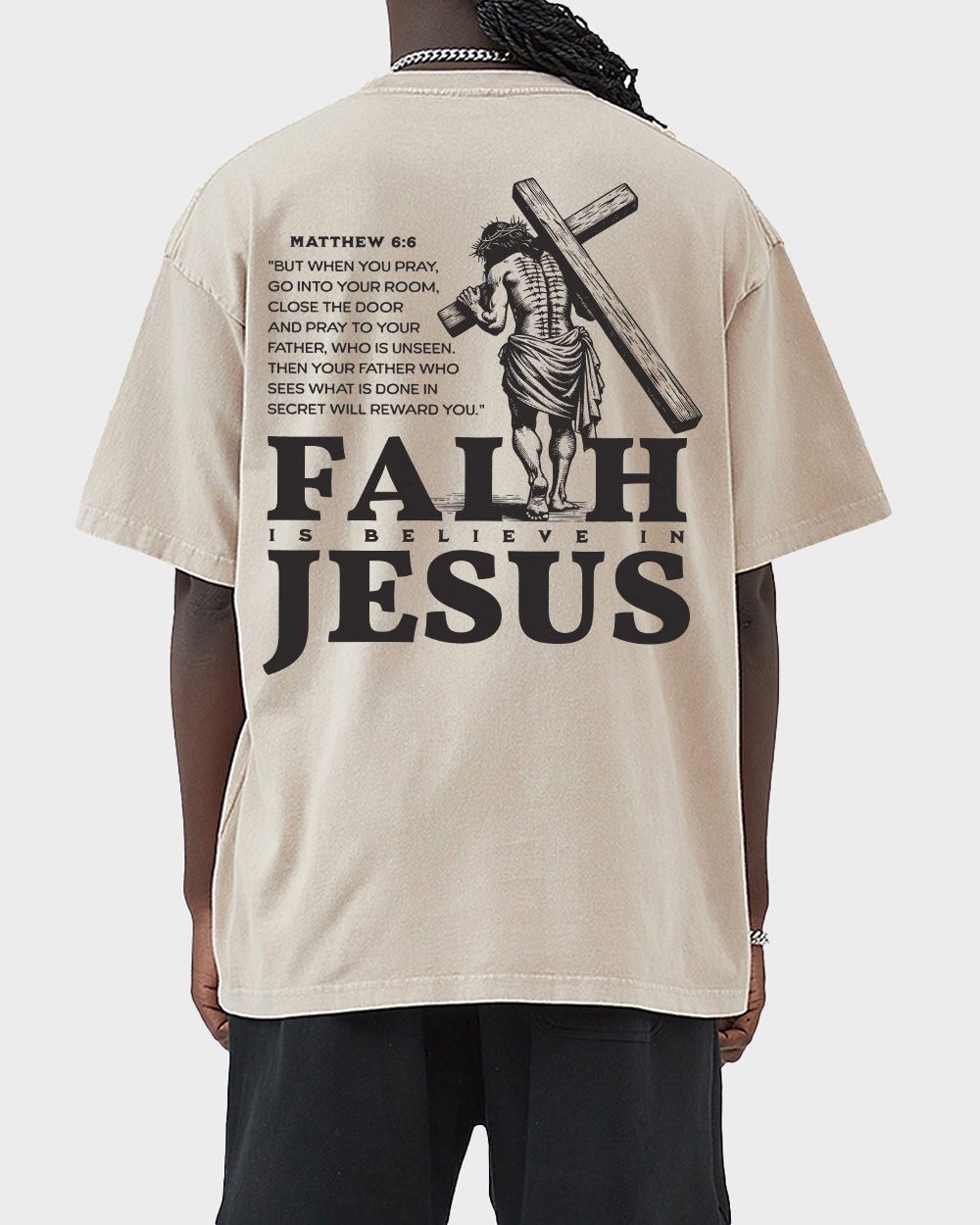 Faith Is Believe In Jesus Acid Wash Tshirt - Godlygrind