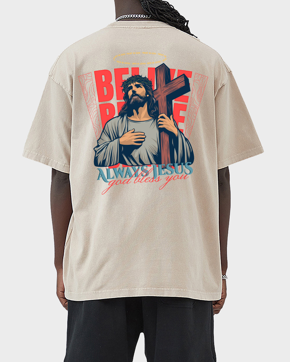 Always Jesus God bless you Wash Tshirt - Godlygrind