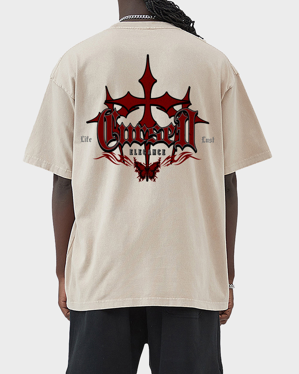 Cursed Elegance Acid Wash Tshirt - Godlygrind