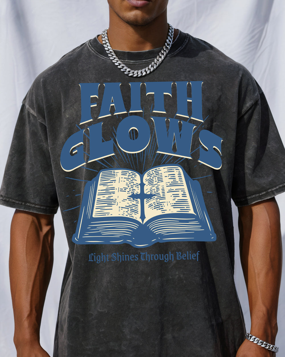 Faith Glows Acid Wash Tshirt - Godlygrind