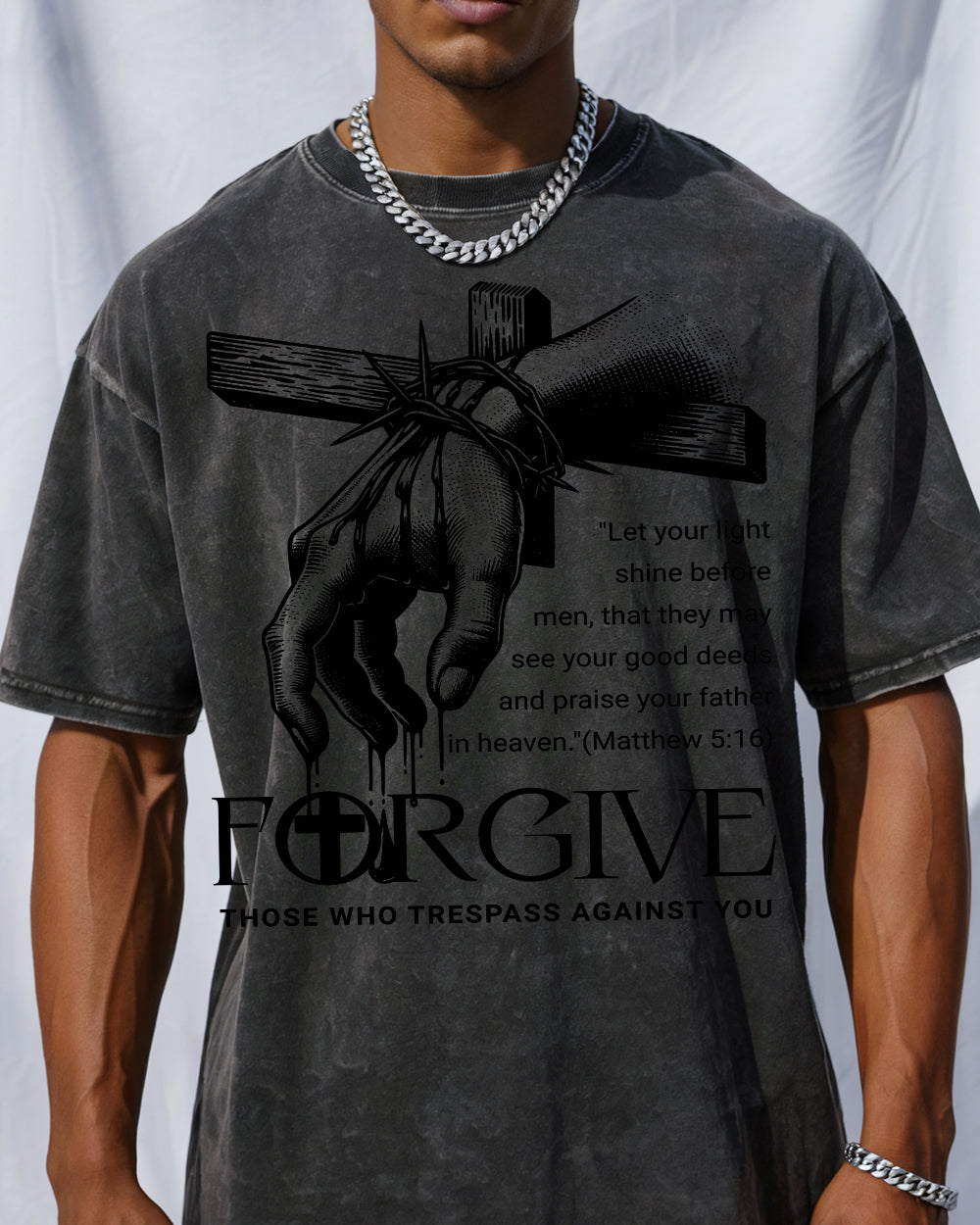 Forgive Those Who Trespass Against You Acid Wash Tshirt - Godlygrind