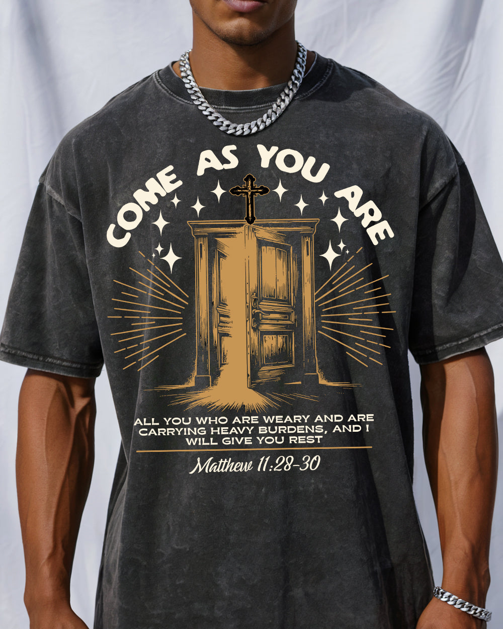 Come As You Are,The Promise of Rest Acid Wash Tshirt - Godlygrind