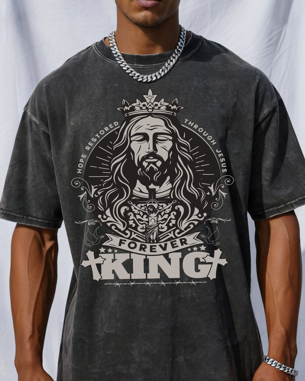 Forever King Acid Wash Tshirt - Godlygrind