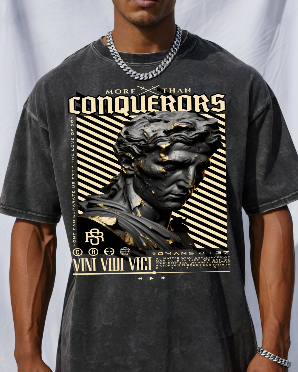 Conquerors Acid Wash Tshirt - Godlygrind
