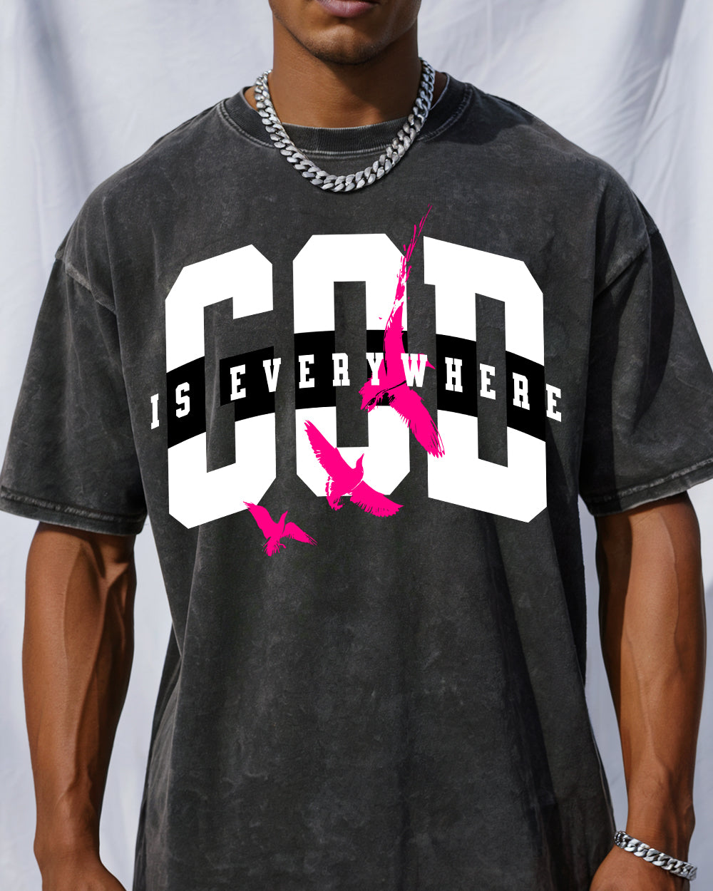 God Is Everywhere Acid Wash Tshirt - Godlygrind