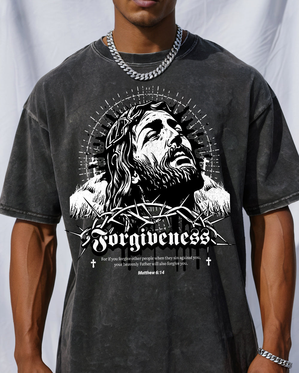 Forgiveness Acid Wash Tshirt - Godlygrind