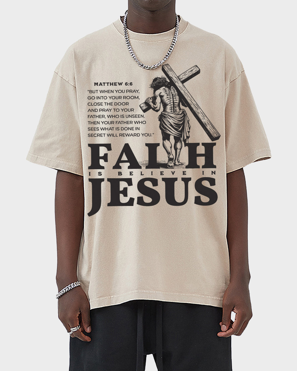 Faith Is Believe In Jesus Acid Wash Tshirt - Godlygrind