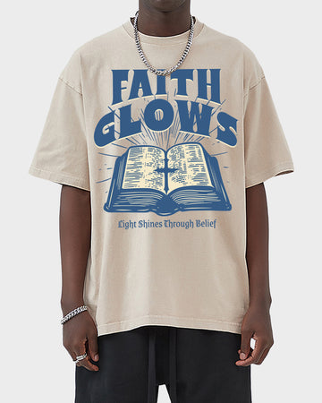 Faith Glows Acid Wash Tshirt - Godlygrind