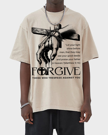 Forgive Those Who Trespass Against You Acid Wash Tshirt - Godlygrind