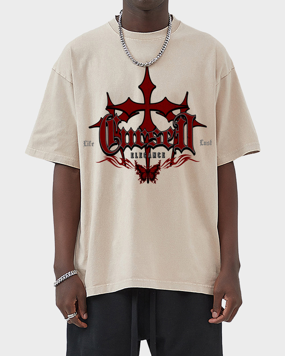Cursed Elegance Acid Wash Tshirt - Godlygrind