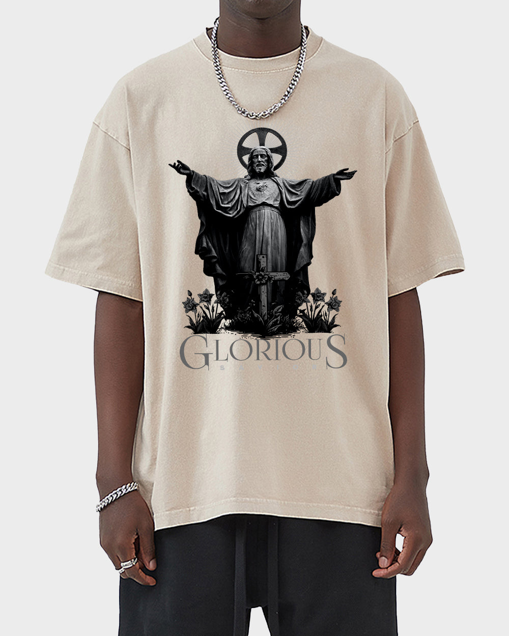Glorious Savior Acid Wash Tshirt - Godlygrind