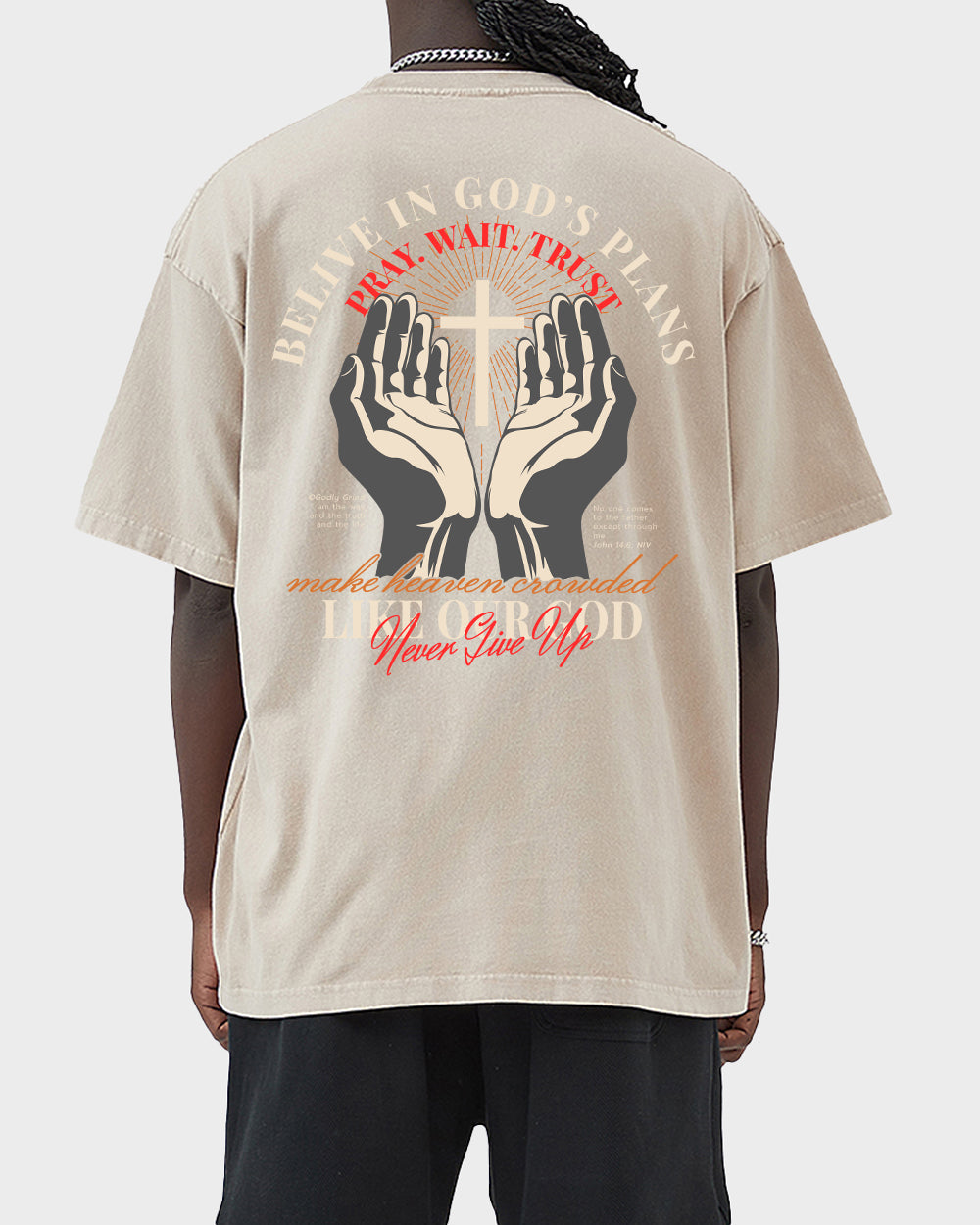 Belive in God's Plans Acid Wash Tshirt - Godlygrind