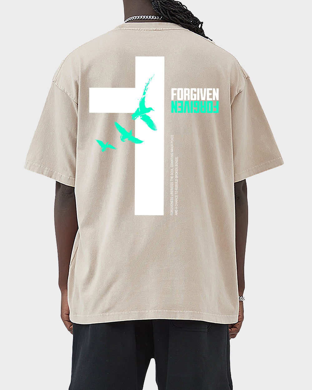 Forgiven Minimalist Acid Wash Tshirt - Godlygrind