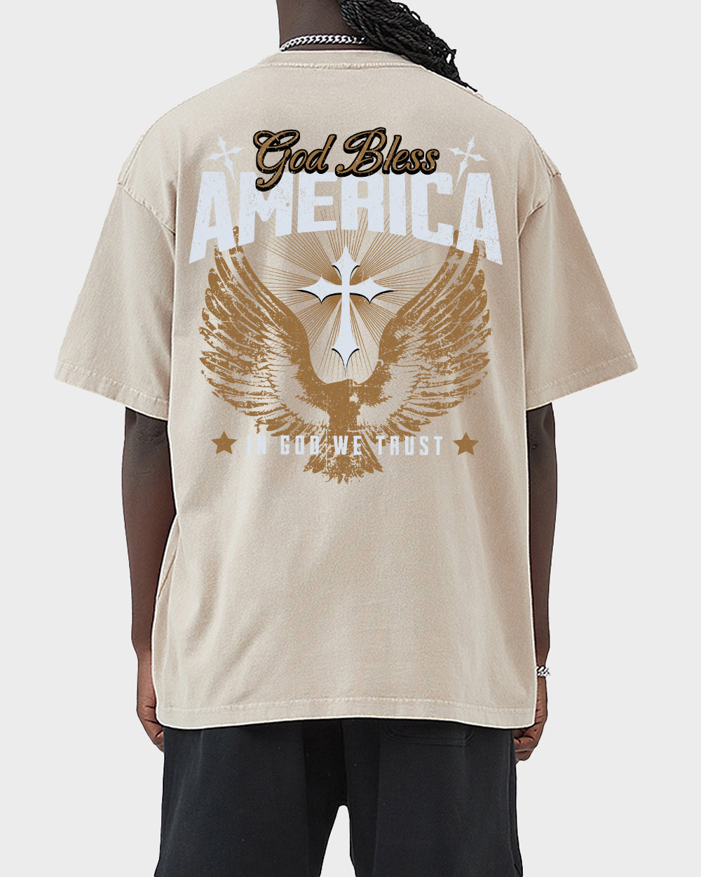 God Bless America Acid Wash Tshirt - Godlygrind