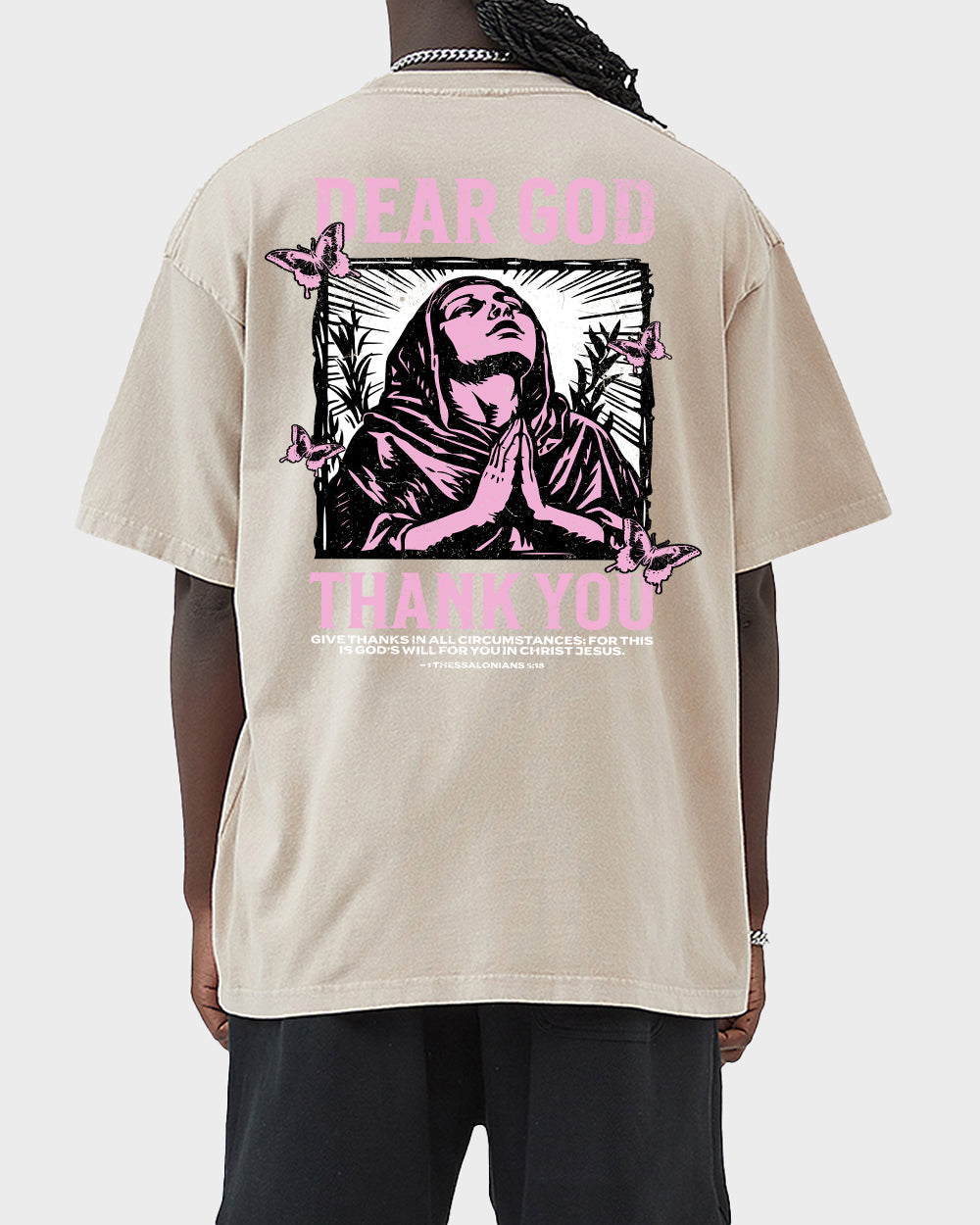 Give thanks in all circumstances 1 Thessalonians 518 NIV Acid Wash Tshirt - Godlygrind