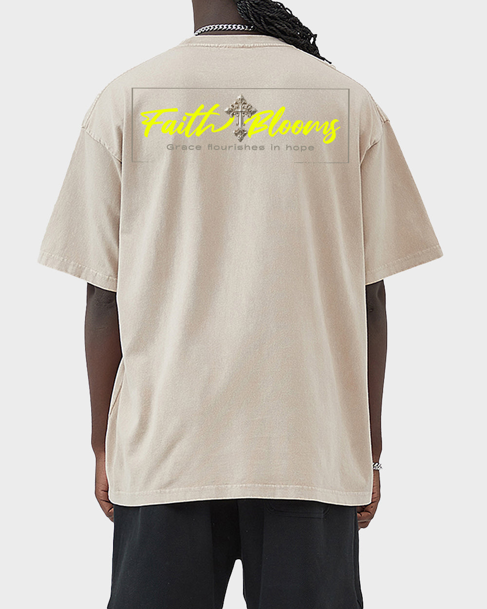 Faith Blooms Acid Wash Tshirt - Godlygrind