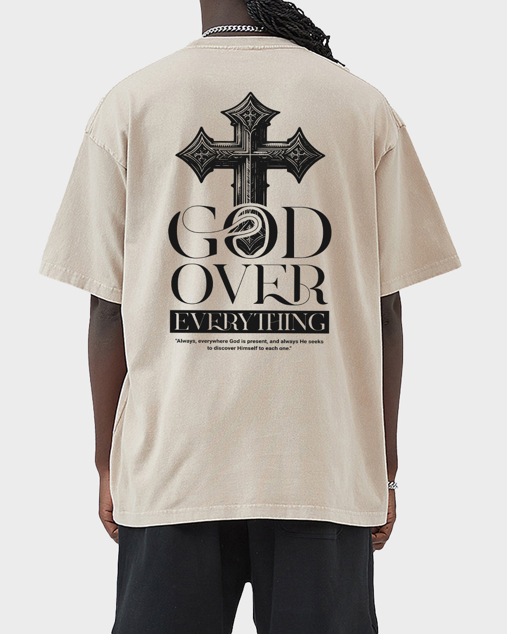 God Over Everything Acid Wash Tshirt - Godlygrind