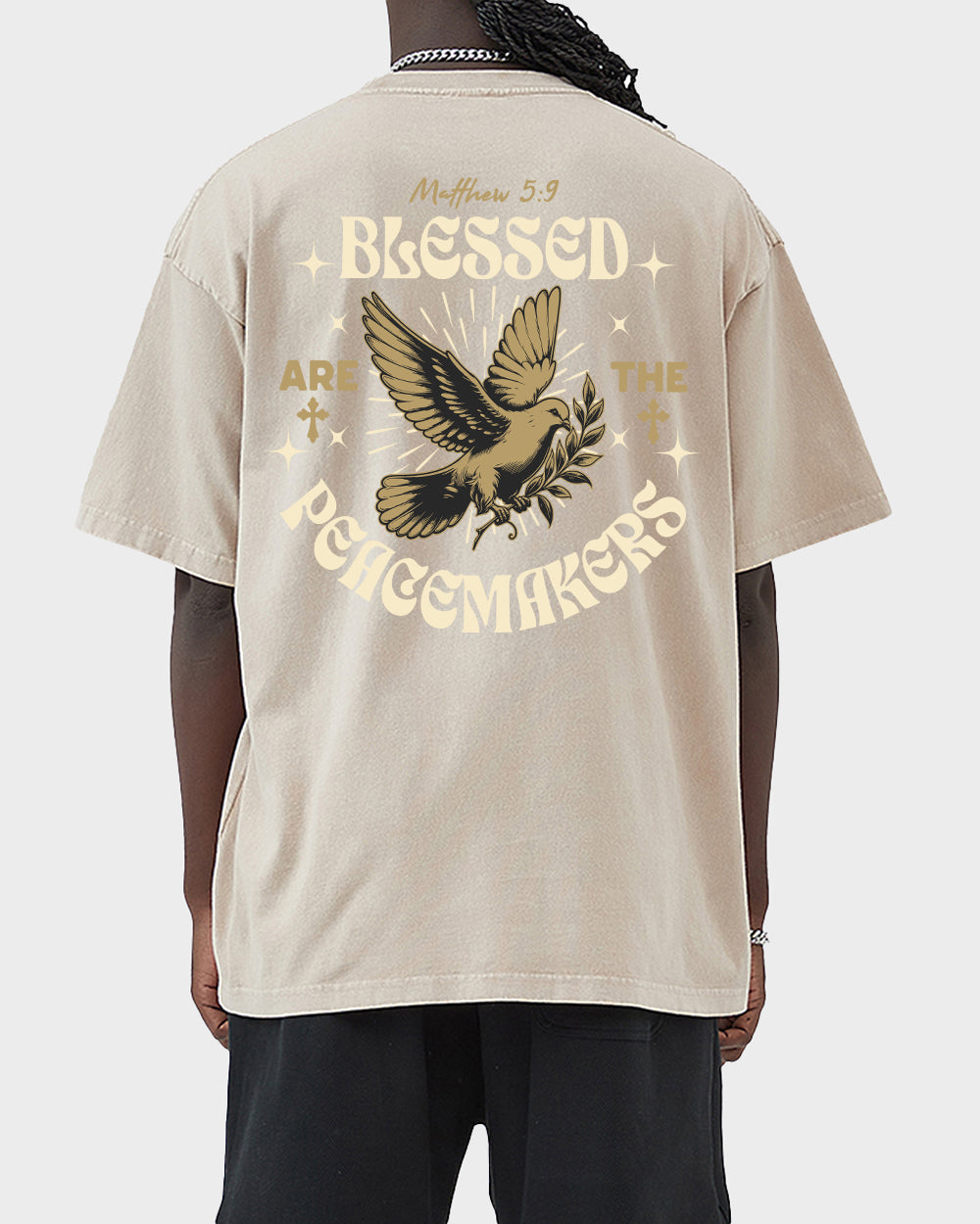 Blessed Are The Peacemakers Acid Wash Tshirt - Godlygrind