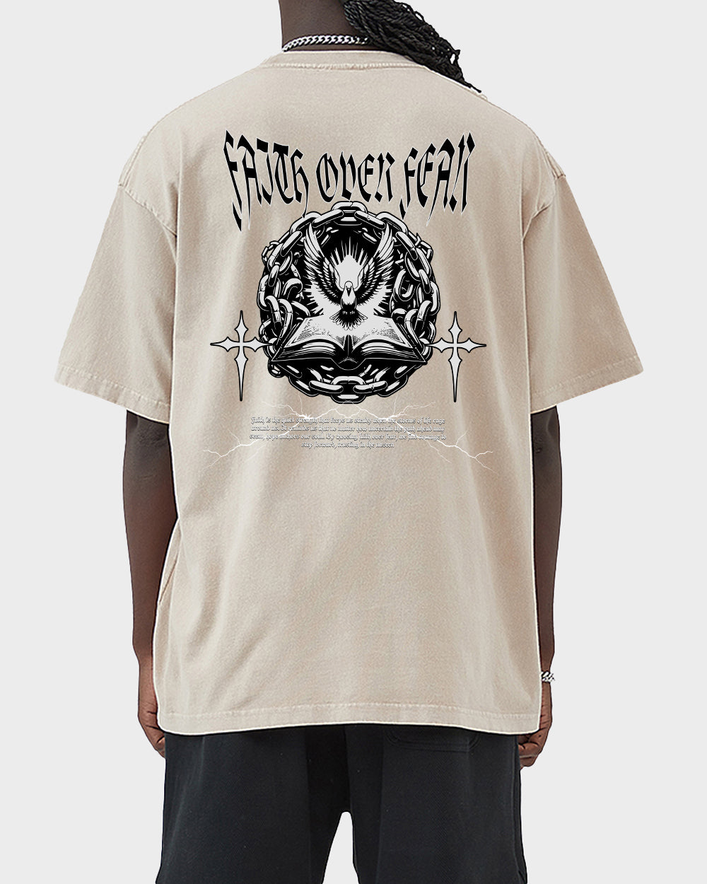 Faith Over Fear 4 Acid Wash Tshirt - Godlygrind