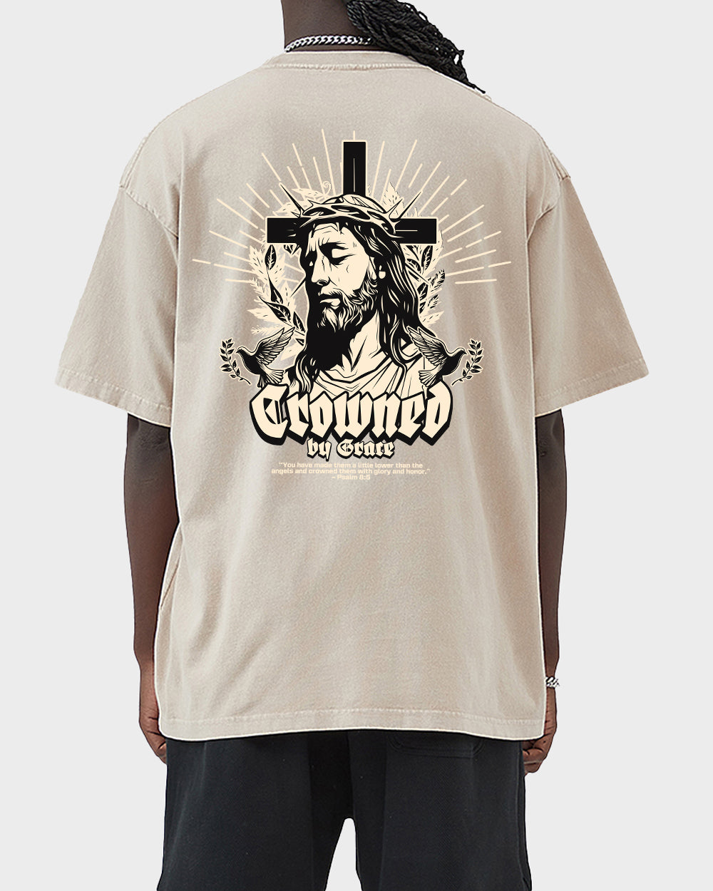 Crowned by Grace Acid Wash Tshirt - Godlygrind